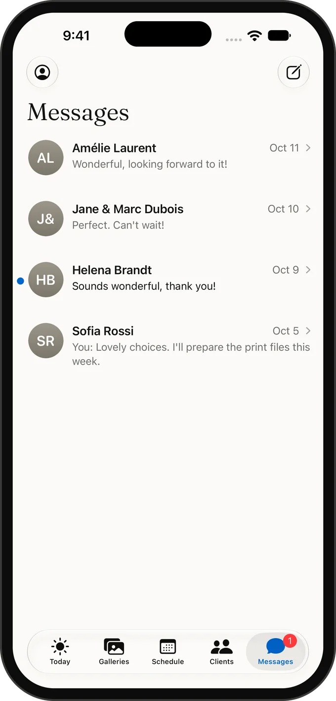 Answer every client from one inbox, with photos and files.
