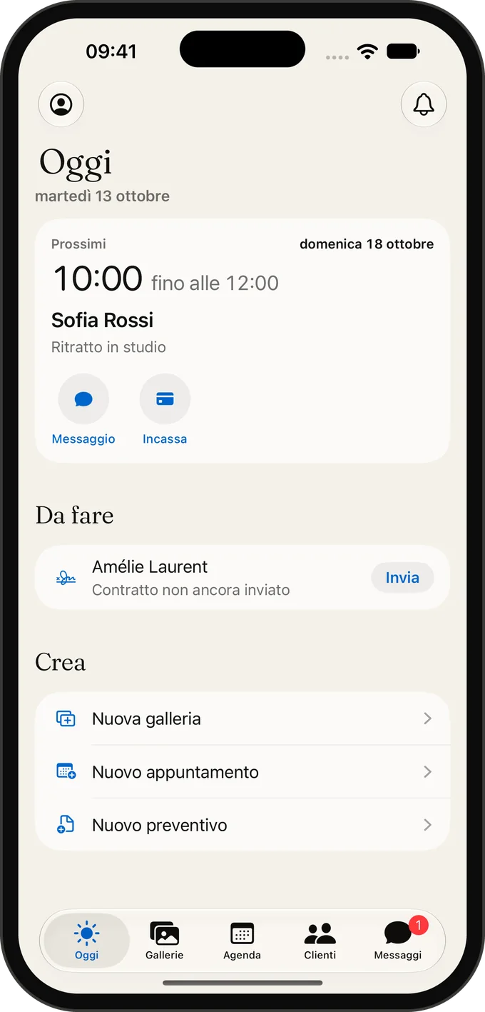 Galerly su iPhone: la schermata Oggi con il prossimo servizio e cosa la aspetta