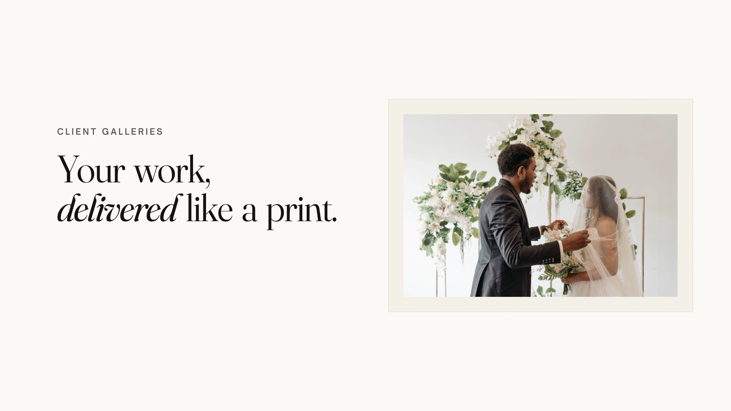 A forty-second film of Galerly: a gallery shared in one link, client favorites, a contract signed, invoices paid, unlimited galleries and AI culling.